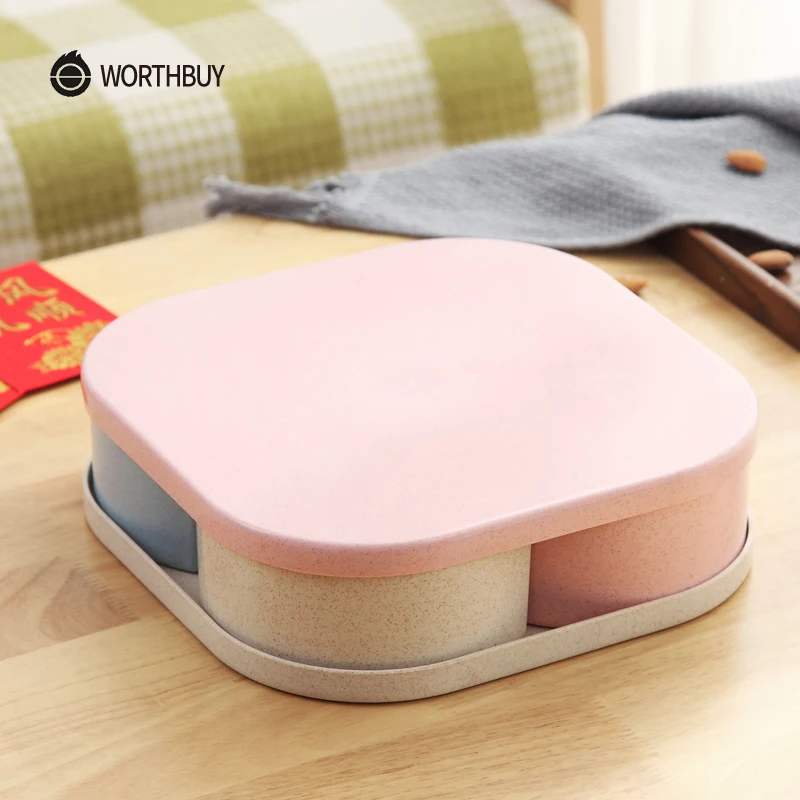 WORTHBUY новый год контейнер для хранения продуктов закуски сухофрукты ящик с