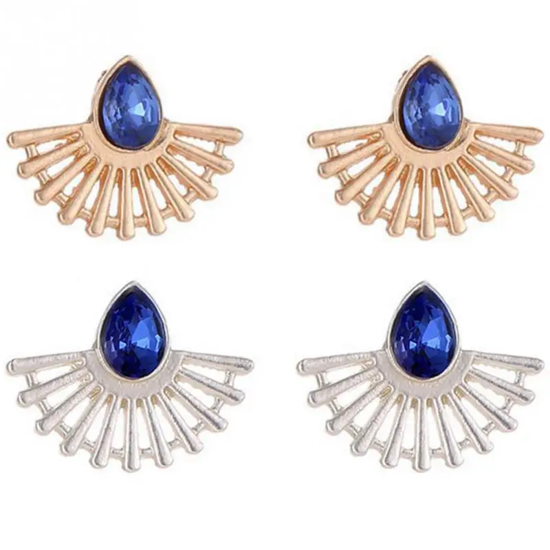 2 цвета модные женские богемные серьги гвоздики из сплава со стразами ювелирные