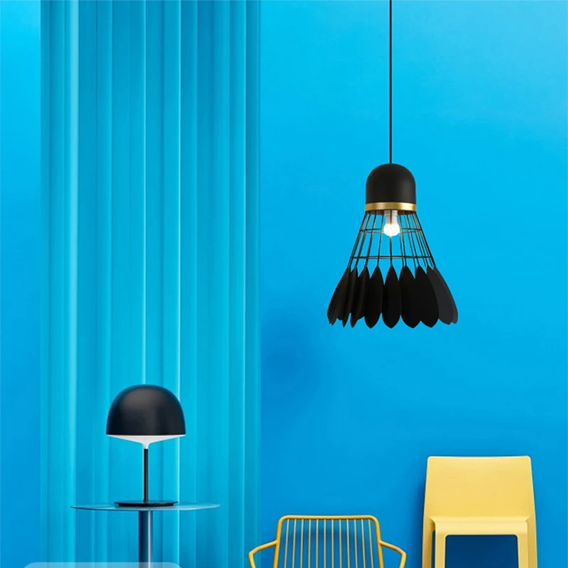 Koop Restaurant Bar Badminton Moderne Hanglamp Eenvoudige Slaapkamer Nordic Verlichting Creatieve Kleur Ijzer Eetkamer Lichten Hanglamp