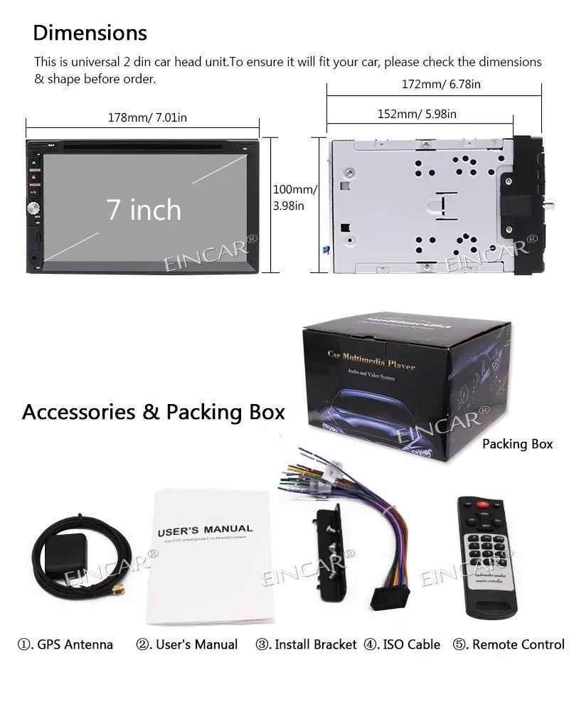 2 Din Car Stereo DVD CD Player Receiver Head Unit Radio GPS Navigator 3 Types of UI Bluetooth Capacitive Screen Remote+Camera |