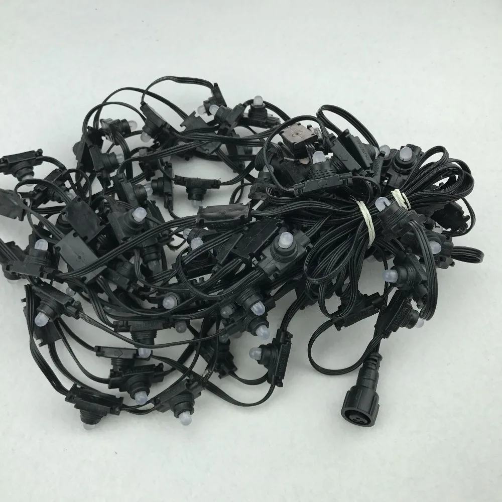 100 узлов DC12V WS2811 Светодиодный пиксельный модуль Весь черный провод Номинал IP66 шт.