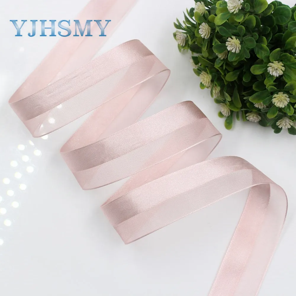 

YJHSMY I-181103-103,10 ярдов/партия, 25 мм Твердый атлас + Пряжа лента DIY ручной работы бант головной убор Подарочная обертка украшение для дня рождения ...