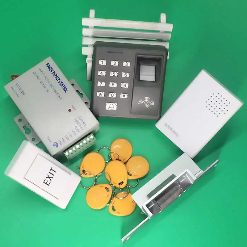 DIY полный не безопасный NC Strike Lock Kit контроль доступа лица комплект отпечатков