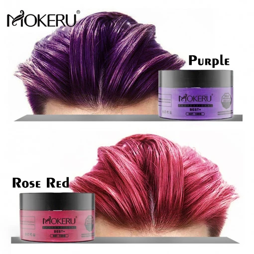 Mokeru DIY Hair Wax Color Cream Temporary Hair Dye Wax Grandma Ash Color Dye Cream One Time White Gray Paint Wax Clay For Hair