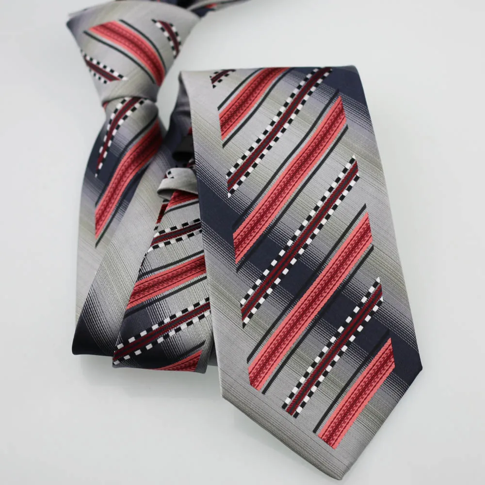 YIBEI Coachella Мужские галстуки окрашенные серыми и коралловыми черными белыми