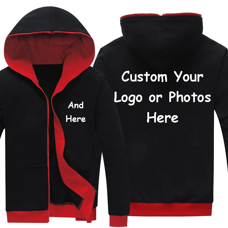 

Custom Mens Hoodies DIY Print Logo Design Hoodie Spring And Autumn Zipper Coat Jacket Sweatshirts Unisex Dropshipping
