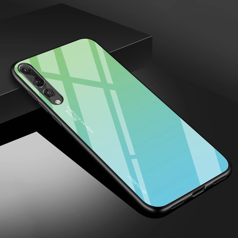 06 Чехол для huawei mate 10 20 Lite P20 Lite Pro Nova 3i 3 4 P Smart Plus градиентный чехол из закаленного стекла для телефона P Smart - Цвет: 06