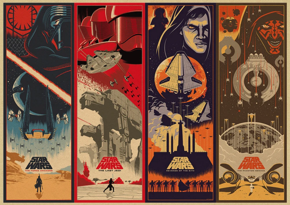 Звездные войны фильм ретро плакаты домашний декор крафт бумага Высокое качество живопись наклейки на стену