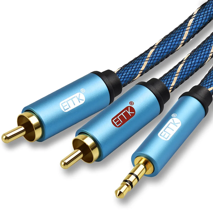 Кабель RCA 2RCA на 3 5 аудиокабель мм AUX кабель для DJ-усилителей сабвуфера аудио