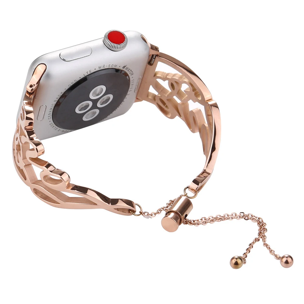 Роскошный женский браслет для Apple Watch SE Band Series 6 5 4 3 2 ремешок 40 мм 44 38 42 регулируемый