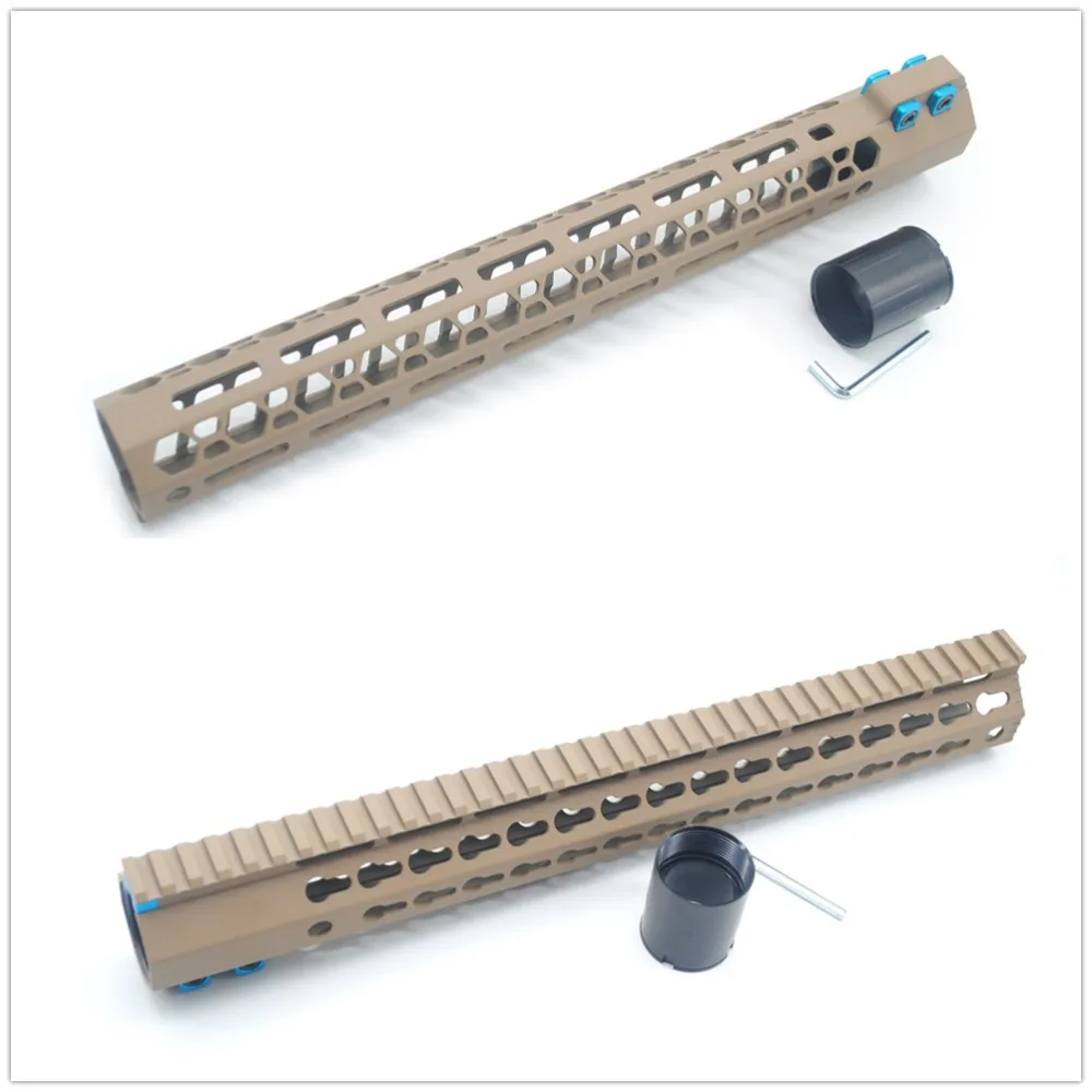 

15'' Inch Tan Printed Free Float High Profile Keymod/Mlok Style Picatinny Handguard Rail Fit LR-308