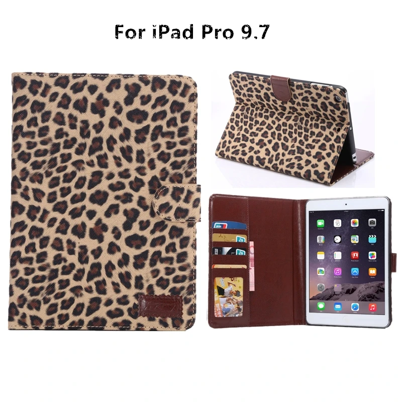 Для Apple iPad Pro 9 7 дюйма с леопардовым принтом из искусственной кожи подставка чехол