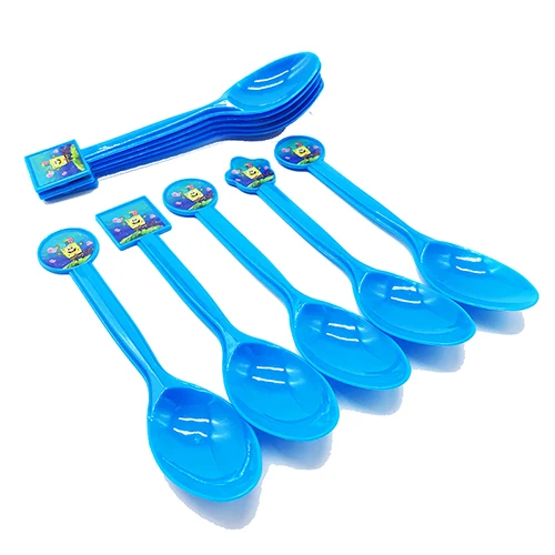 10pcs spoons Губка Боб тема одноразовые вечерние набор посуды Губка Боб тематическая вечеринка на день рождения украшения бумажные тарелки спанчбоб чашки - Цвет: 10pcs spoons