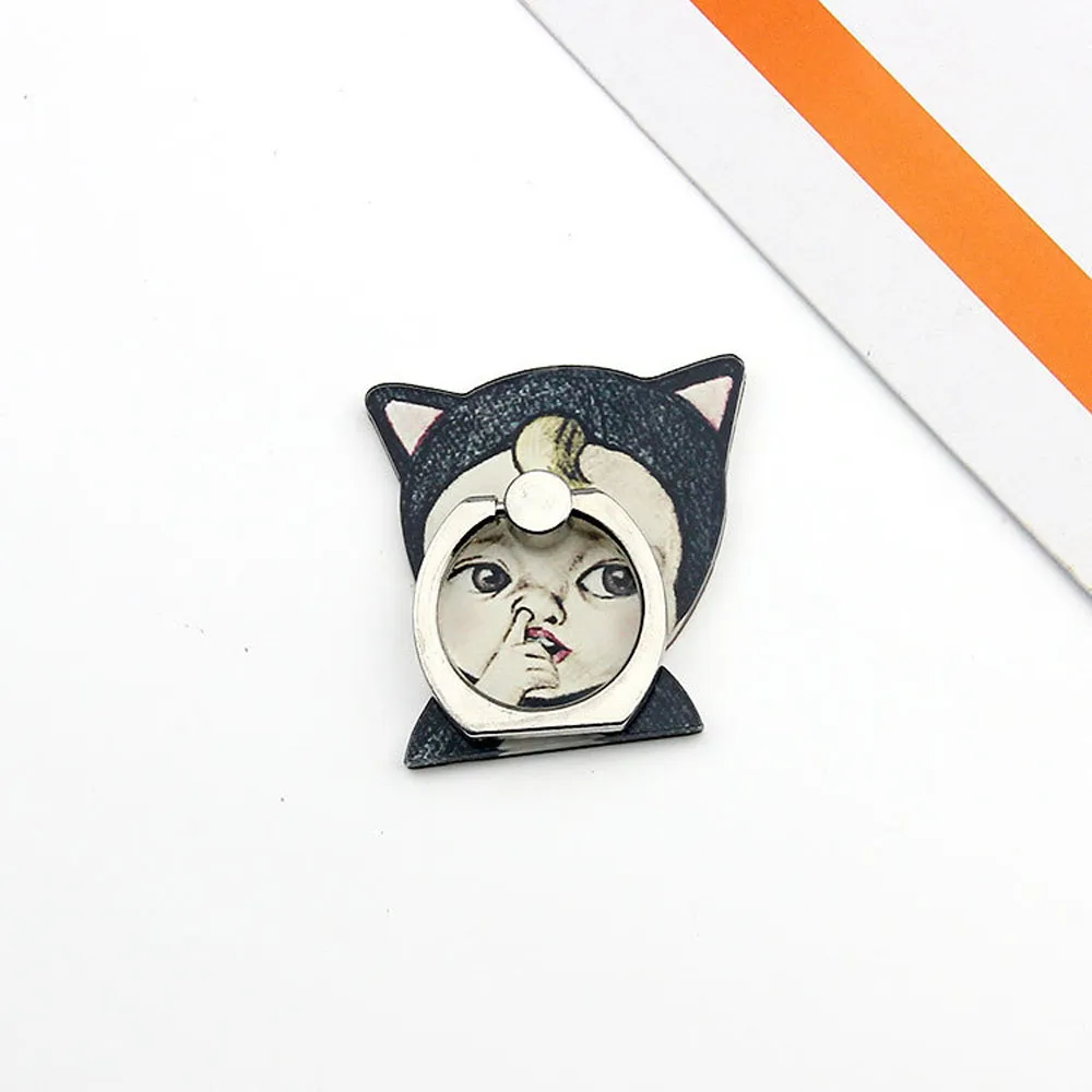 Couple Phone Ring Holder With Cute Dog Cat Funny Baby Cartoon Design Mobile Stand For Iphone X 6 Xiaomi Redmi Note Pro Bracket | Мобильные