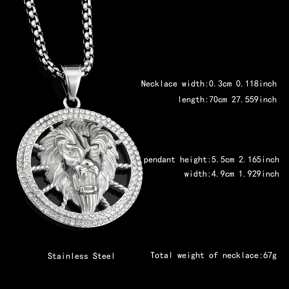 Goofan хип-хоп классический кулон в форме диска с головой льва ожерелье из