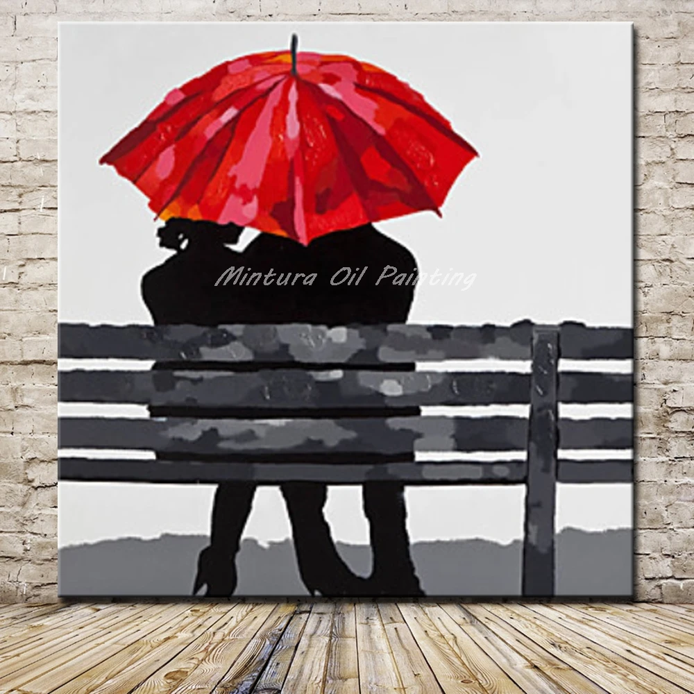 Картина маслом на холсте влюбленные которые сидели скамейке|lovers oil painting|lover artlovers