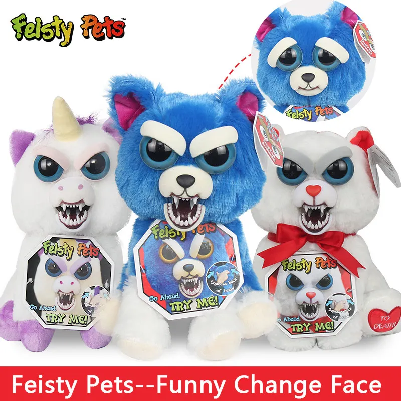 Изменение лица Короткие Плюшевые набивные куклы игрушки Feisty Домашние животные