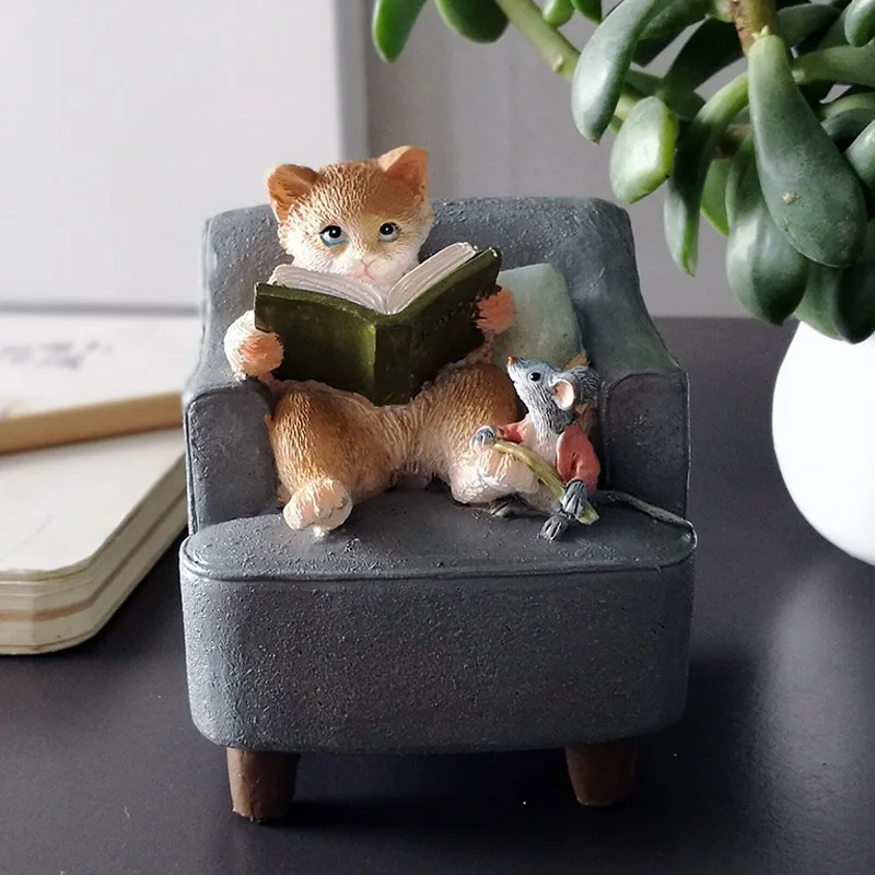 Модные фрески, украшения, креативное чтение, кошка, смола, животные, украшения для мальчиков и девочек, подарки, украшение для дома, креативные подарки