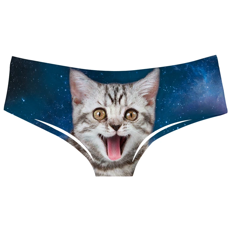 Сексуальные трусики Pussycat, 3D принт с кошкой, нижнее белье, одежда, забавные женские трусы, женские трусики, нижнее белье, нижнее белье - Цвет: ZL00551