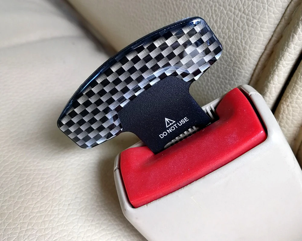 10 шт. автомобильный Стайлинг углеродное волокно ремень безопасности пряжки