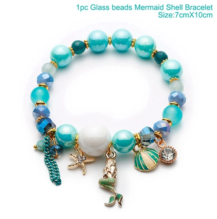 Bracelets 1 pcs С рисунком «маленькая русалочка» вечерние поставки вечерние украшения Русалка Вечерние тема День Рождения Декор подарок на день рождения персонализированный подарок для гостя - Цвет: Bracelets 1 pcs