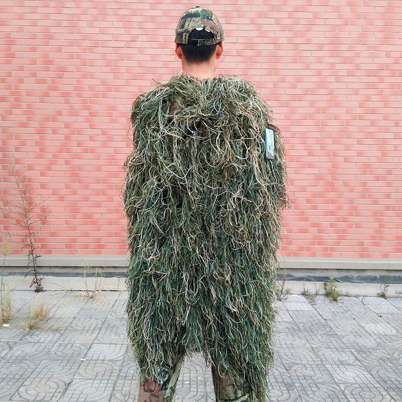 Ghillie костюм шляпа ручной работы Вязание джунгли камуфляжная сетка 80X90 см для