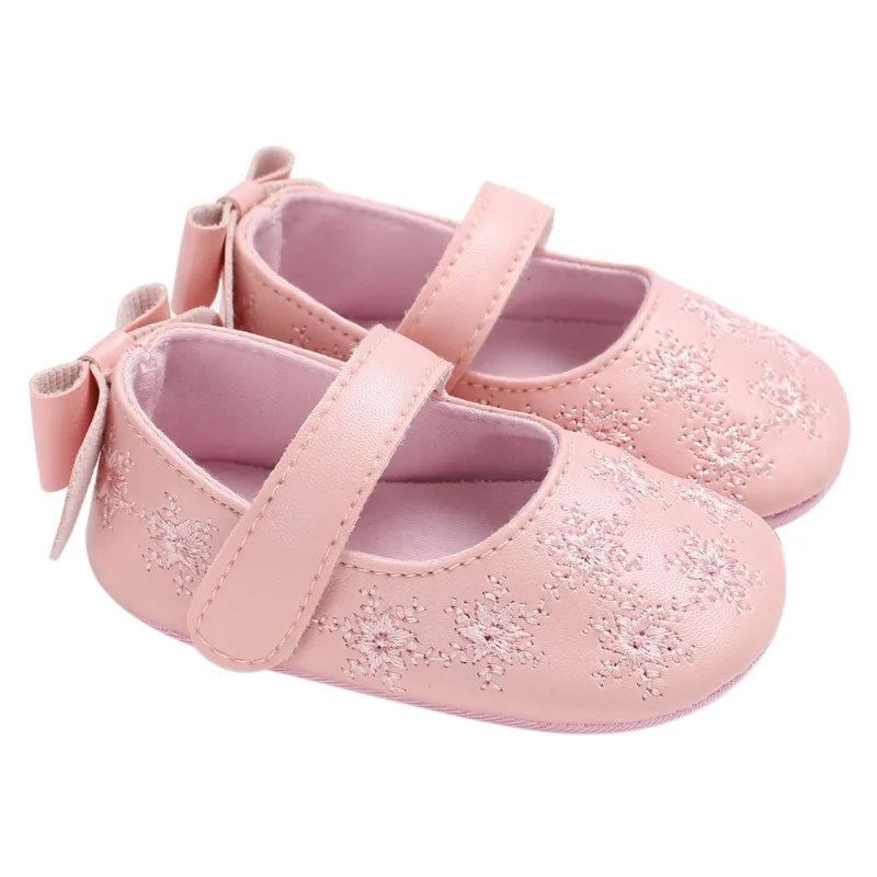 Autumn Baby Shoes PU Bow Embroidery Flowers Girl First Walkers Fashion Newborn Girls Prewalker |