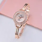 Женские наручные часы JW, розовое золото, кристаллы, стразы, Аналоговый браслет