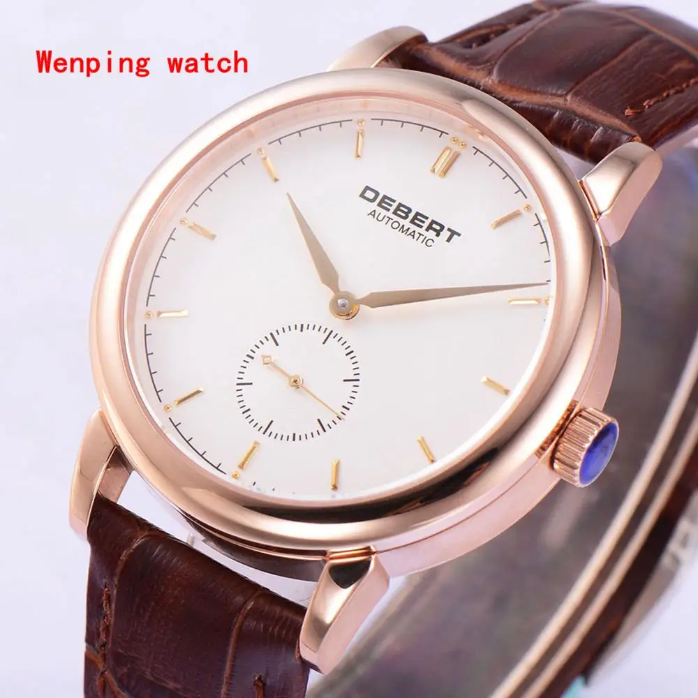 Модные Роскошные простые мужские часы с автоматической механикой Debert 40 мм