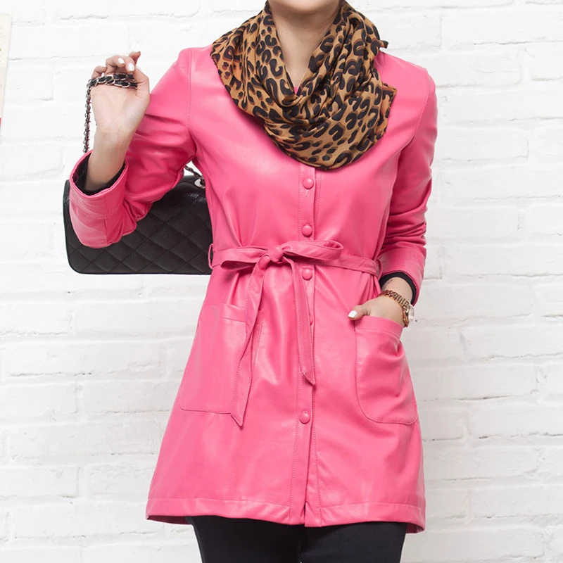 {Guoran} кожаное пальто для женщин 2017 Новинка Черное Женское из искусственной кожи с