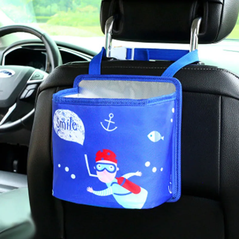 

Multifunctional creative suspension garbage bin in-car garbage bin garbage bag storage box for automobile