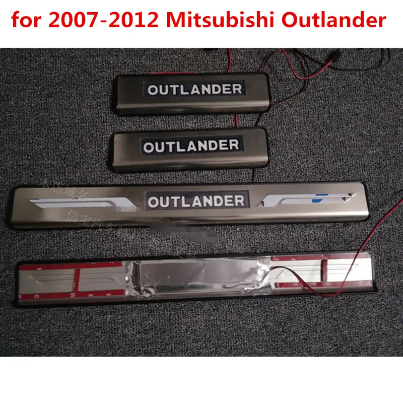 Синяя светодиодная боковая Накладка на порог для Mitsubishi Outlander 2007 2012