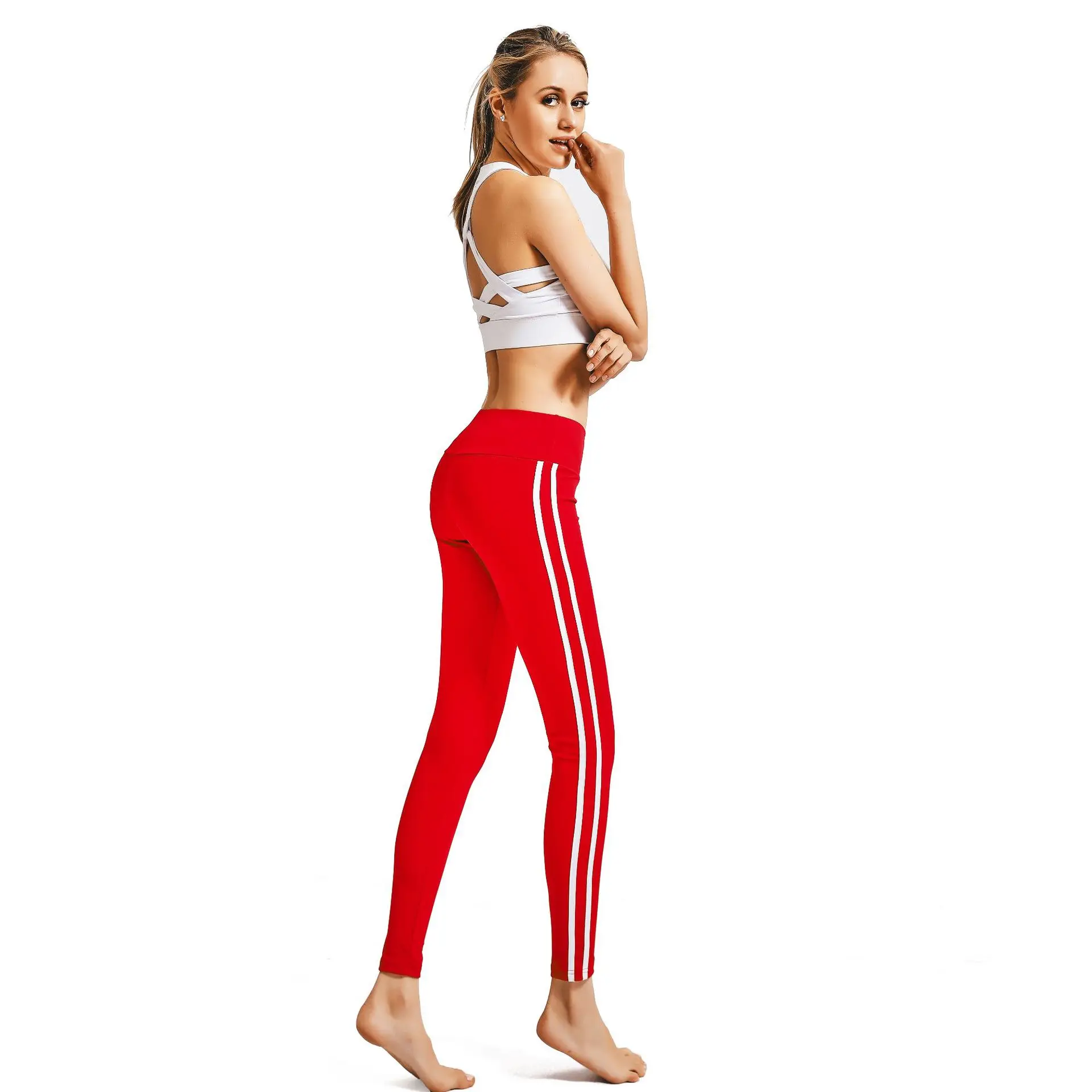 2018 новые спортивные брюки Slim Fit Бедра штаны для йоги Для женщин леггинсы бег