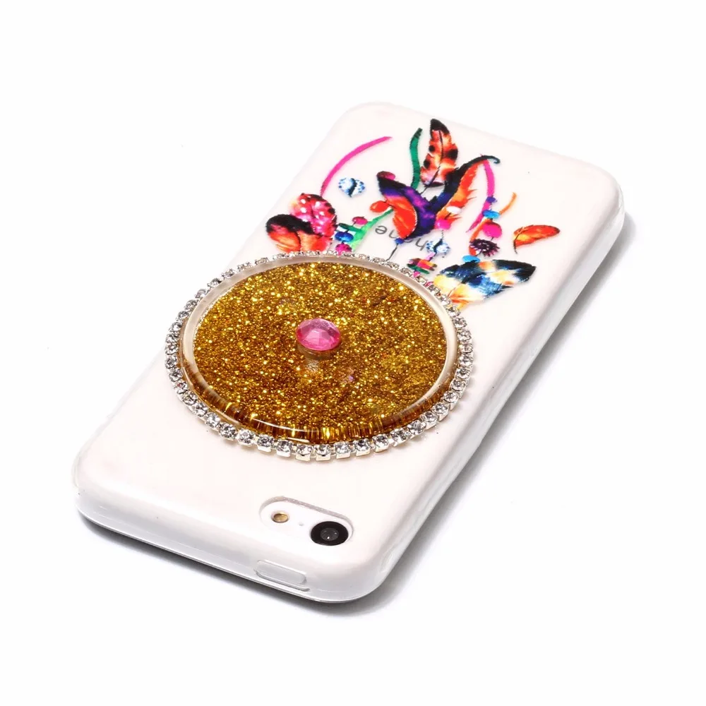 Для Apple iPhone 5C случае роскошный блеск Bling зыбучие пески блестящие случаев Мягкие