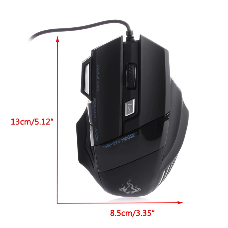 Светодиодный оптический USB Проводная игровая мышь 5500 DPI с 7 кнопками популярная