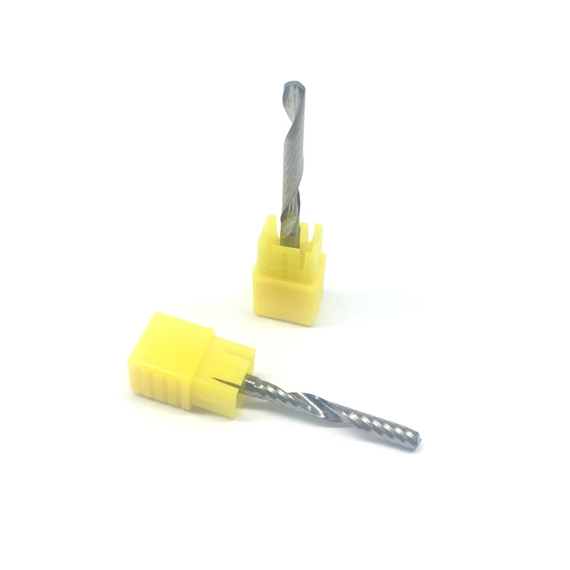 

1pc One Flute Milling Cutter 4mm 4mm 32mm CEL Carbide End Mills 1F Spiral Endmills for Wood PVC Engraving Aluminum Router Bit