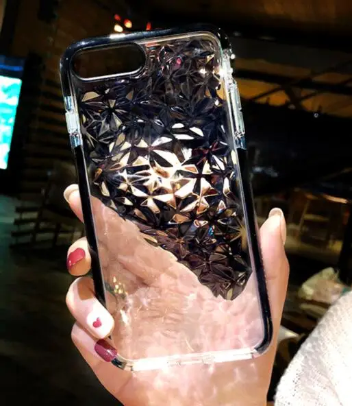 Роскошный чехол Kerzzil с алмазным узором для iPhone X 6 6S Plus прозрачный ромбовидным 8 7