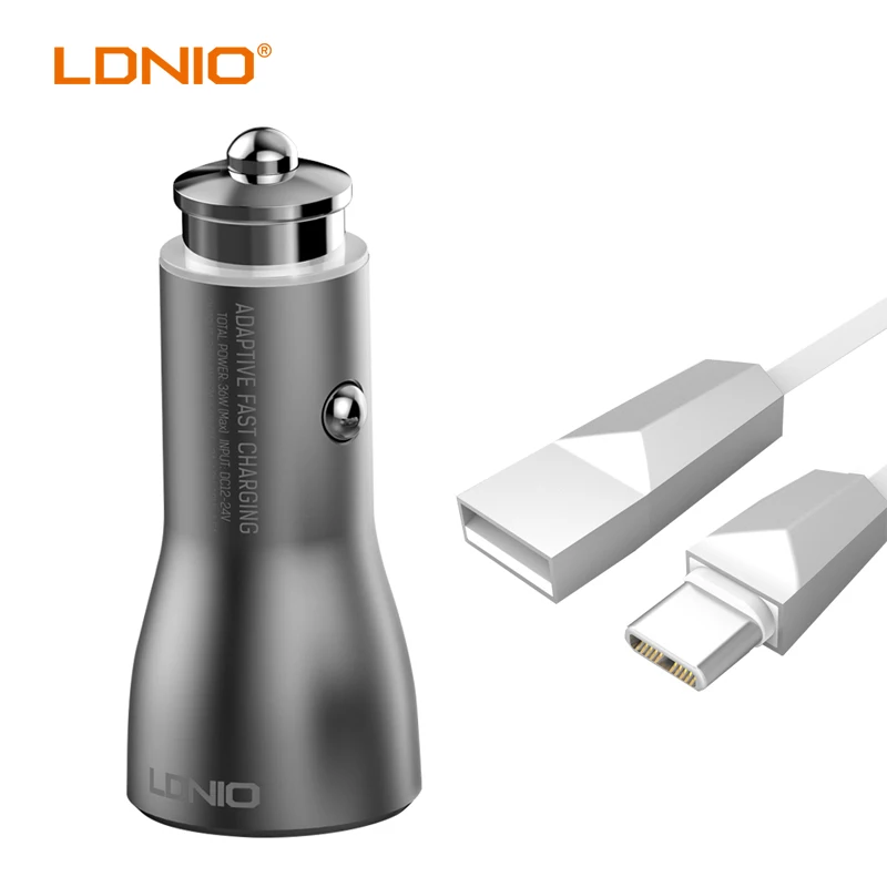 LDNIO C407Q 2 USB порта телефон автомобильное зарядное устройство Поддержка QC3.0 Быстрая