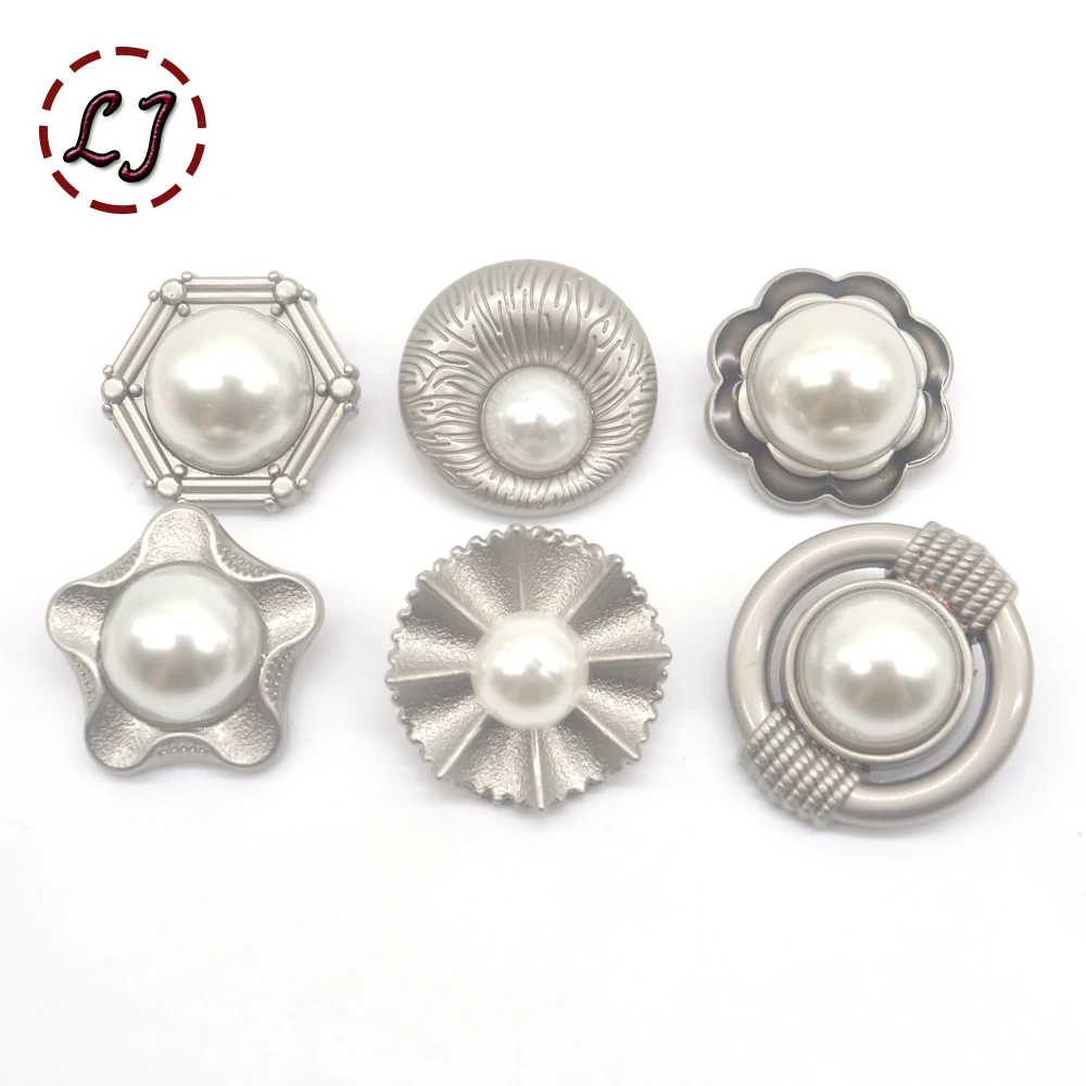 Высокое качество 6 шт./лот модные жемчужные декоративные пуговицы золотые