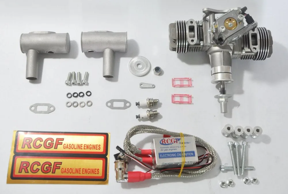 Двухцилиндровый бензиновый/бензиновый двигатель RCGF 30cc с