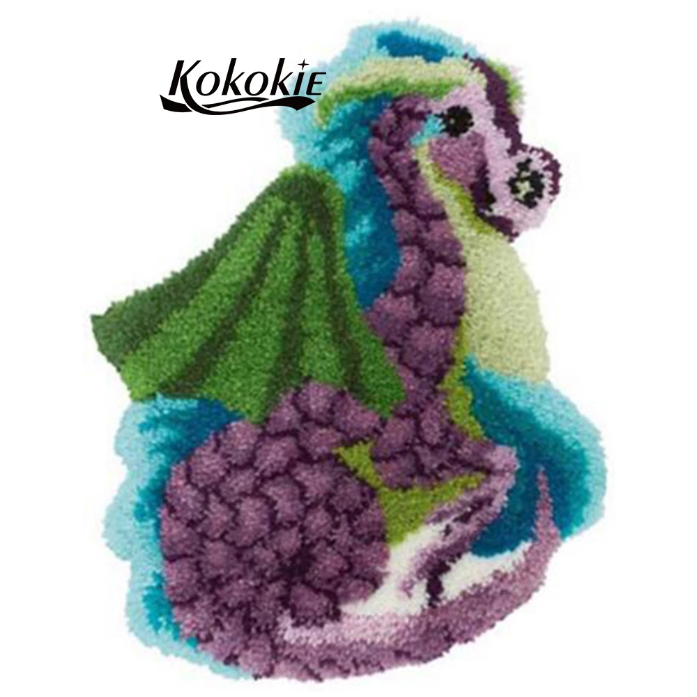 

Dragon embroidery yarn needlework kits diy latch hook kits rug tapestry kits crochet tapis needle for carpet Foamiran for crafts