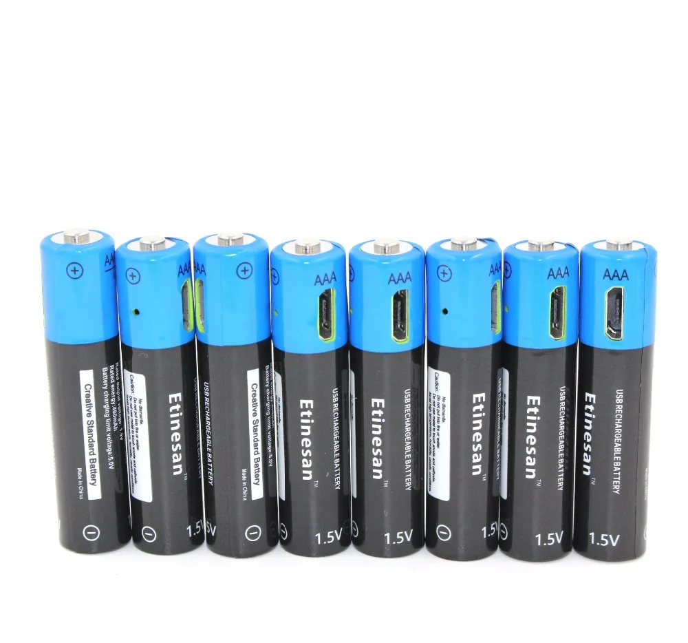 8 шт. etinesan1.5v AAA литий-полимерный Бэтти 600mwh Lithuim USB порт Аккумулятор для игрушек
