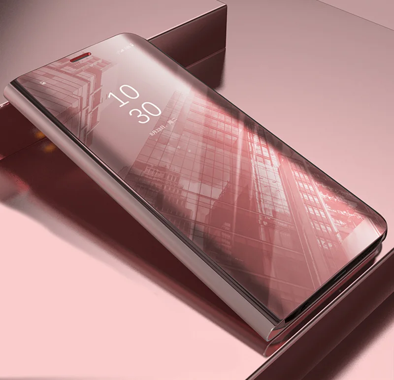 Rose Gold Умный зеркальный флип-чехол для samsung Galaxy S10 S8 S9 плюс S10E S6 S7 Edge Note 9 8 J7 J5 A6 A8 J4 J8 J6 плюс A5 крышка - Цвет: Rose Gold