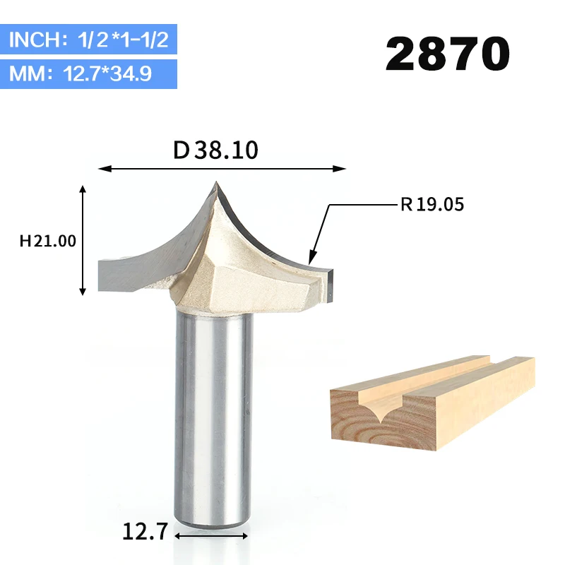 2870 HUHAO 1pcs 1/4" 1/2" Shank Woodworking Cutter Double Edging Router Bits for wood carbide Woodworking Engraving Tools carving bit - Длина режущей кромки: 2870