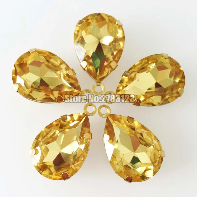 Бесплатная доставка светло желтое золотое дно AAA стекло кристалл одиночное
