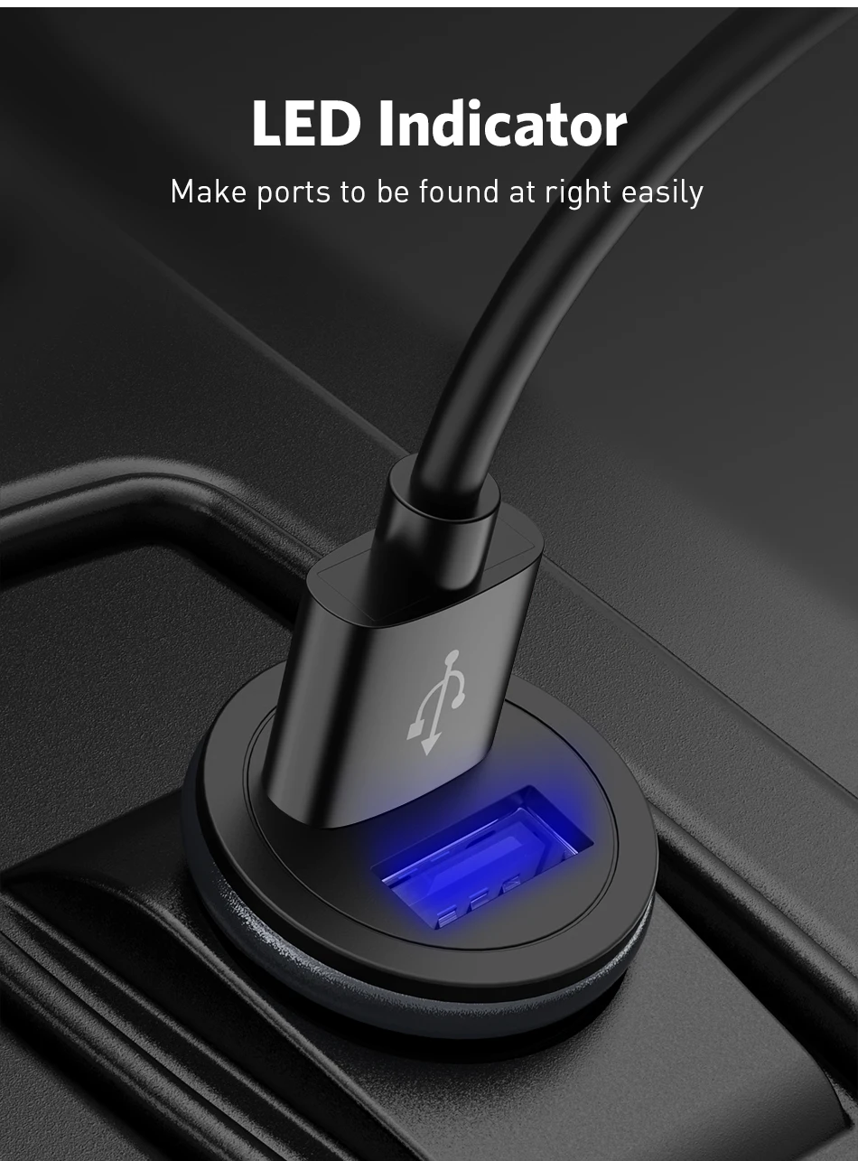 USLION Dual USB Car Charger For Mobile Phone Tablet GPS Mini Car-Charger for iPhone Huawei Xiaomi Samsung Charger Adapter in Car