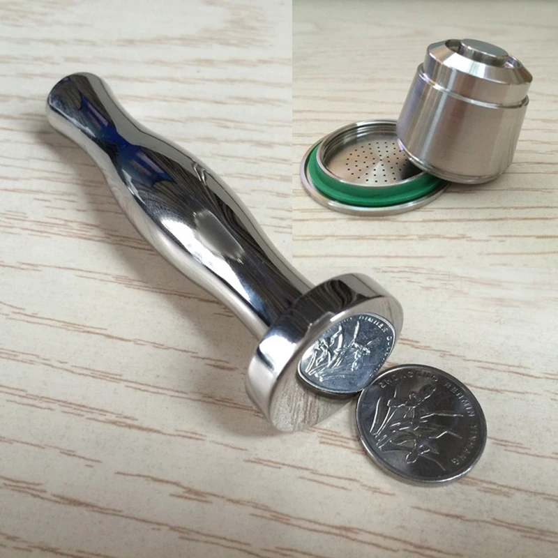 

Stainless Steel Refillable Reusable Capsule for Nespresso Machine Flat Base Coffee Tamper