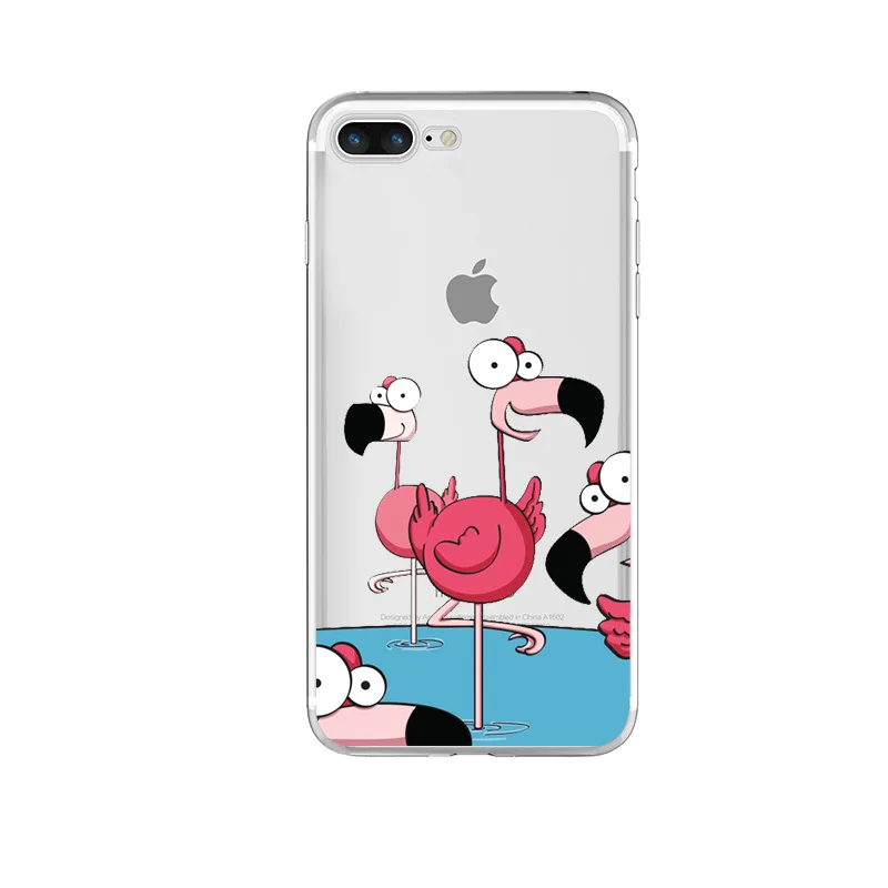 ZUCZUG мягкий цветной чехол с фламинго для iPhone 6 6S 5 5s SE 7 7Plus Фламинго прозрачные