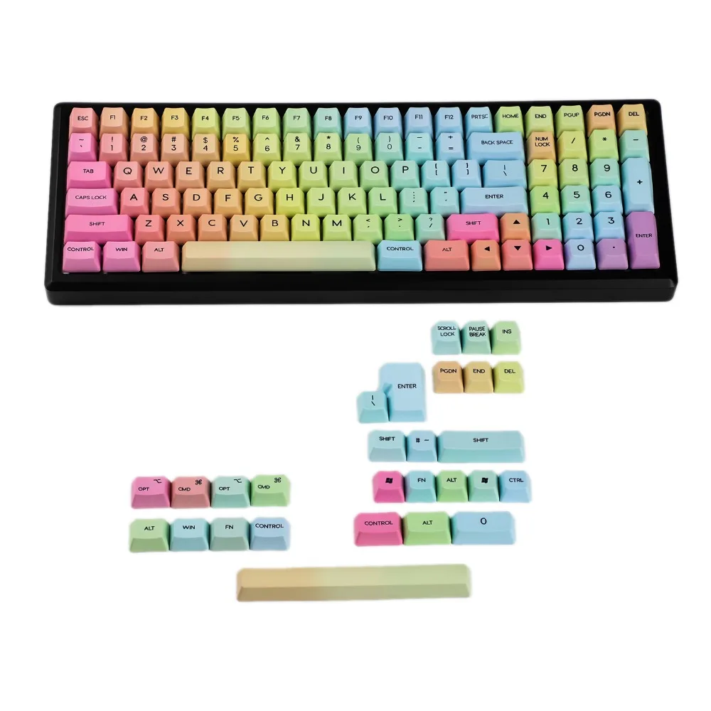 Радуга закат толстый PBT OEM профиль краситель Sub Keycap для стандартных ANSI ISO MX переключатели механическая клавиатура filco YMD96 kara96