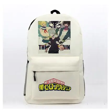 

Anime My Hero Academia Boku no hero academia Izuku Midoriya Printing Backpack Student School Bags Laptop WHITE Backpack